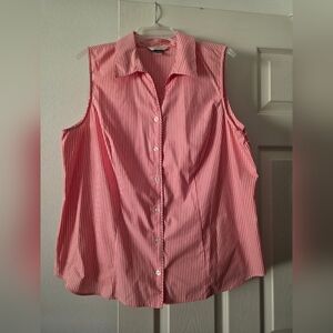 CJ Banks Pink Striped Sleeveless Top